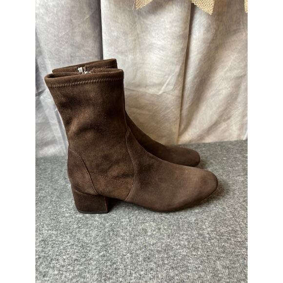 Gentle Souls By Kenneth Cole Everly Brown Suede Women Stretch Ankle Boots Size 7 - Picture 3 of 9